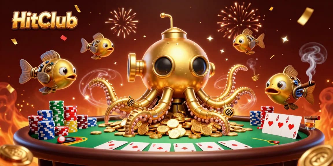 HitClub players enjoy winning strategies in a vibrant casino scene filled with excitement.