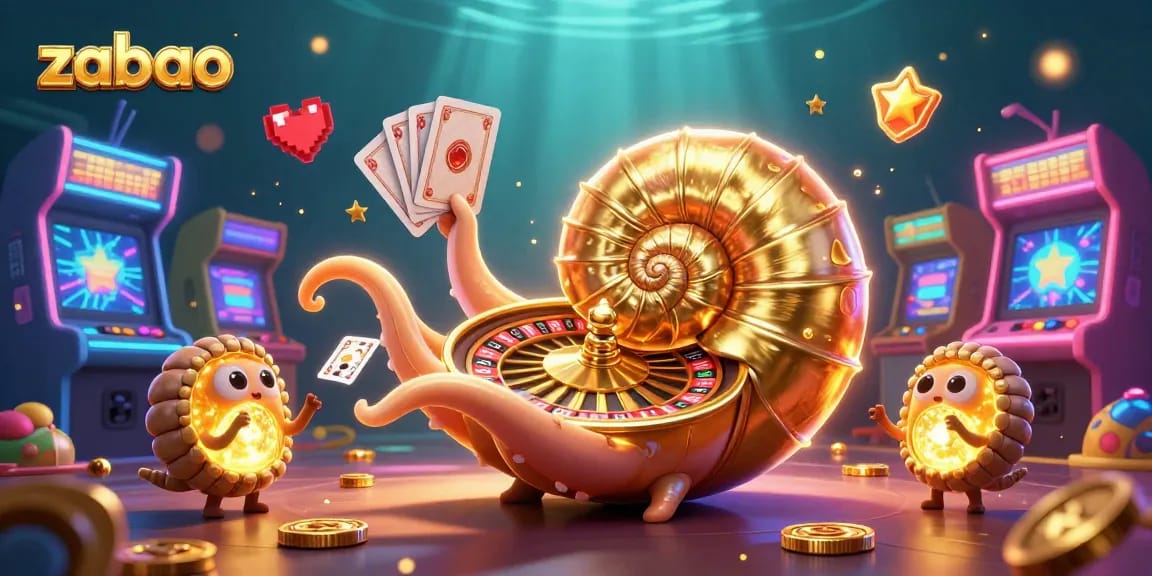 Experience exciting gaming at zaobao with a vibrant illustrated casino scene featuring a giant nautilus and amonite companions.