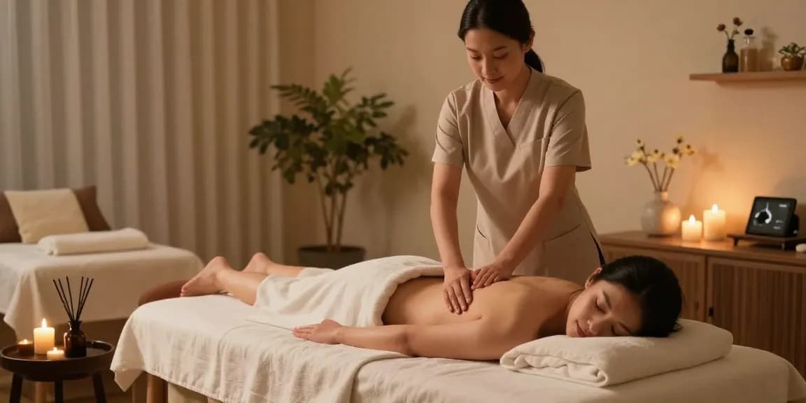 수원마사지와 편안한 분위기의 마사지 테라피 장면