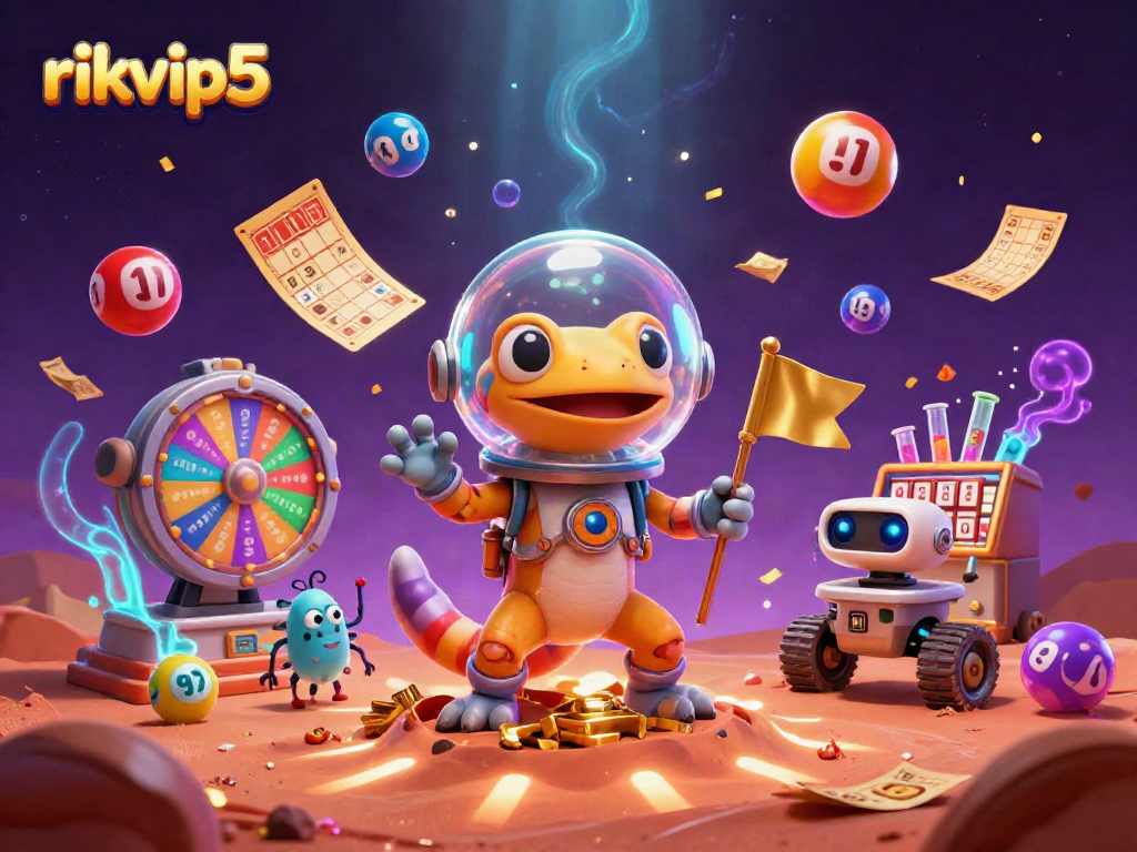 Engage in a vibrant Martian casino adventure with rikvip5 as gecko and robot discover treasures.