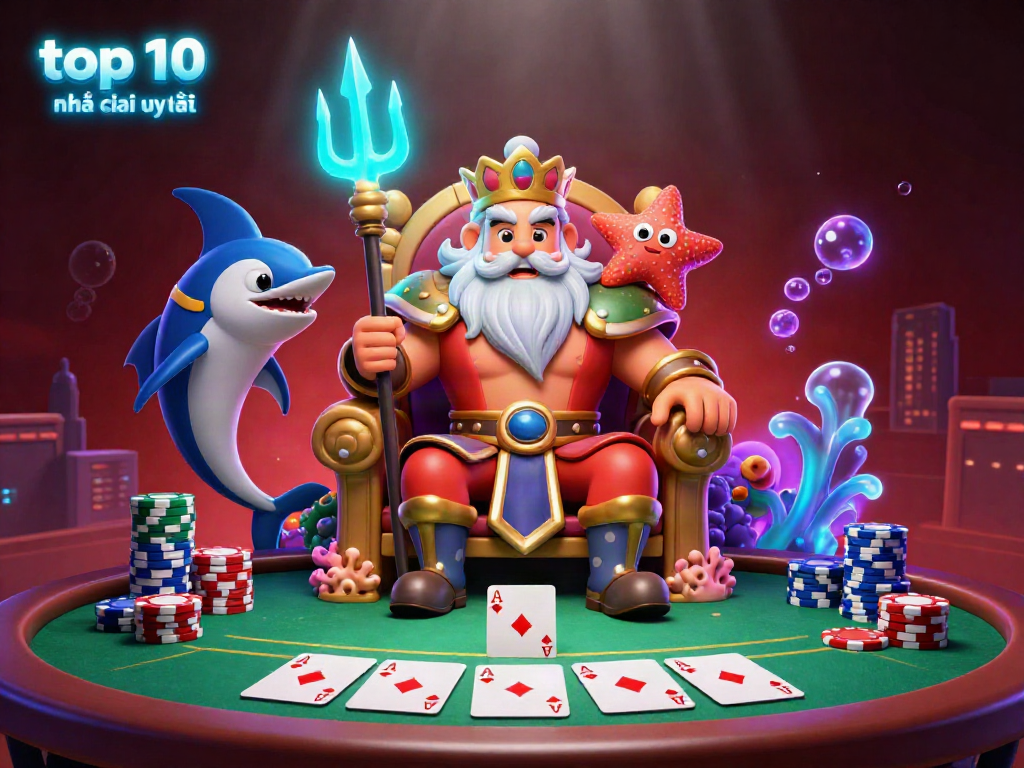 Experience the excitement of top 10 nhà cái uy tín with Neptune's grand poker table and gaming elements.