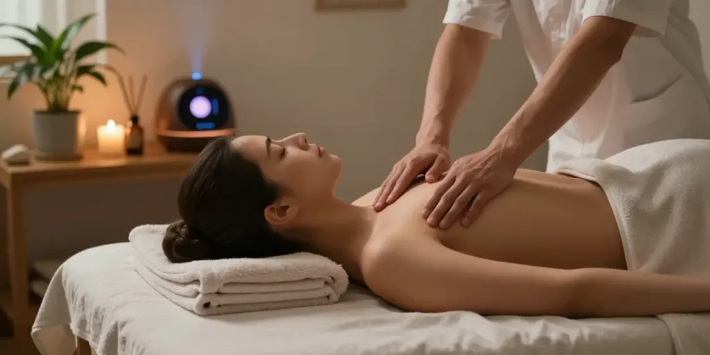 강서구출장안마에서 편안한 마사지 환경을 재현한 이미지