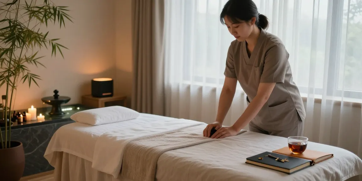 Relaxing scene featuring serene wellness spa for 서울출장안마 therapy, with a massage table and calming ambiance.