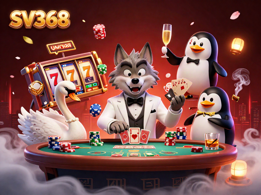 Engage in thrilling gaming action at SV368 with vibrant characters and rich casino elements.