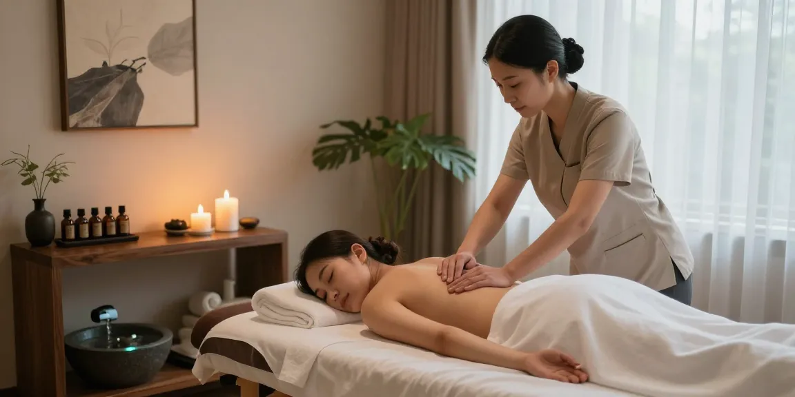 하남출장마사지와 전문가의 손길로 편안한 스파 환경을 표현한 이미지