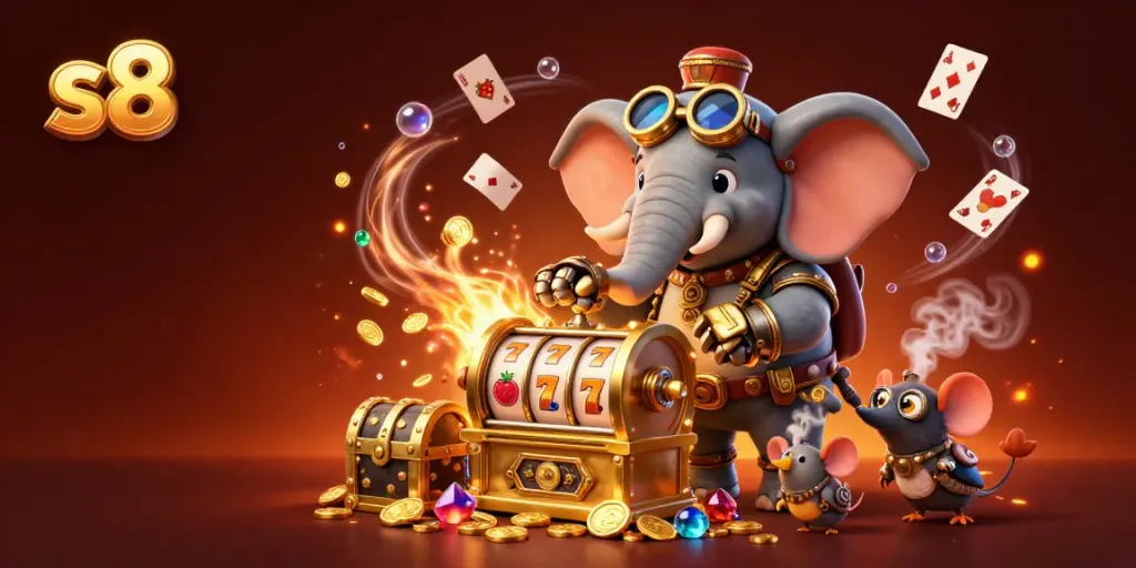 Experience thrilling gameplay at s8 with vibrant slot machines and animated 3D characters.