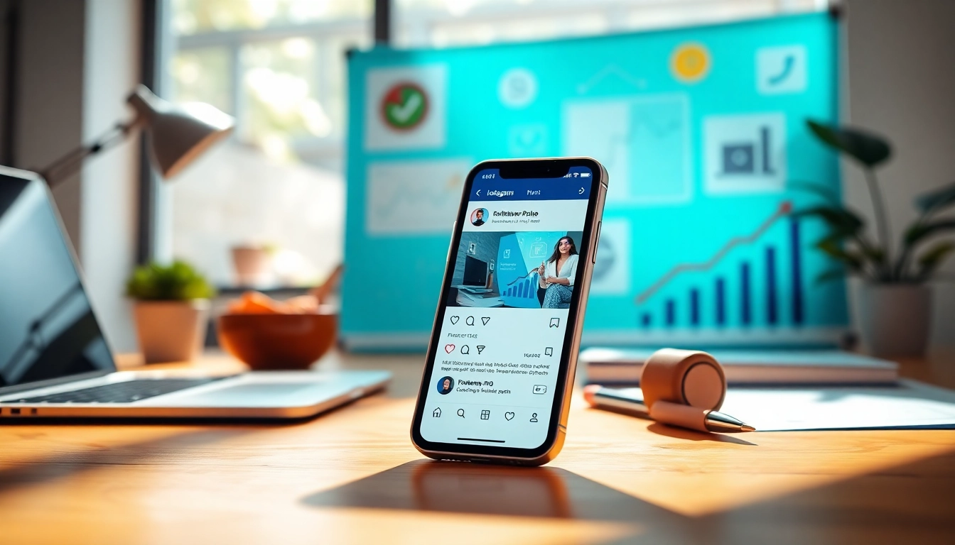 インスタ フォロワー 買うのためにプロフェッショナルなスマートフォンのマーケティングシーン。