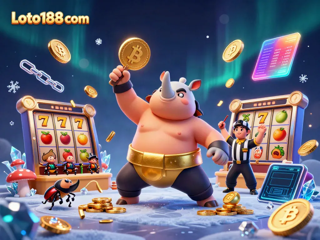Experience winning excitement at Loto188 com with vibrant 3D beetles in a casino scene.