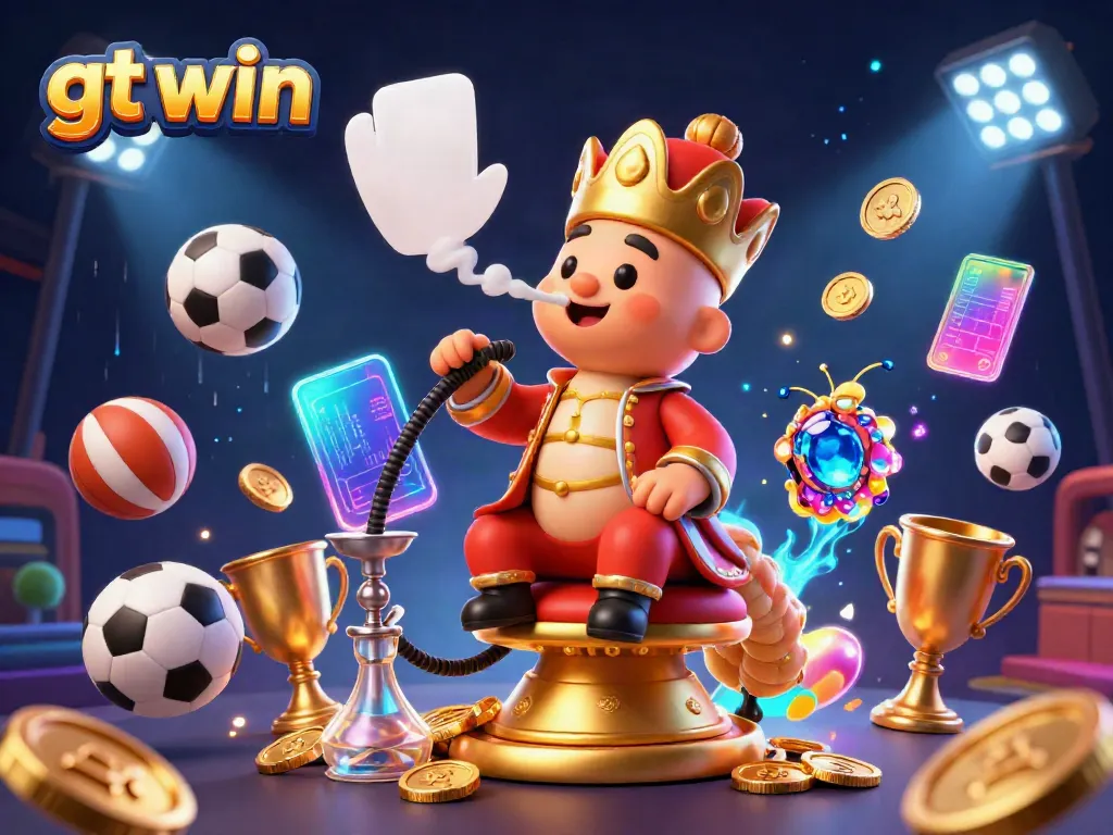 Experience thrilling gameplay at gt win with a lively casino scene featuring cartoon characters, sports elements, and dynamic energy.