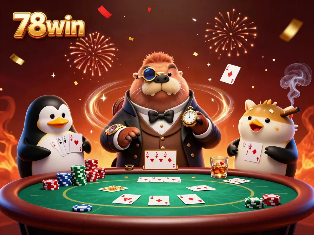 Experience ultimate poker action with 78win’s jolly walrus and friends at an underwater casino