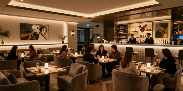 강남 타이밍의 고급스러운 엔터테인먼트 공간, 아늑한 좌석과 세련된 조명으로 감각적인 분위기 연출