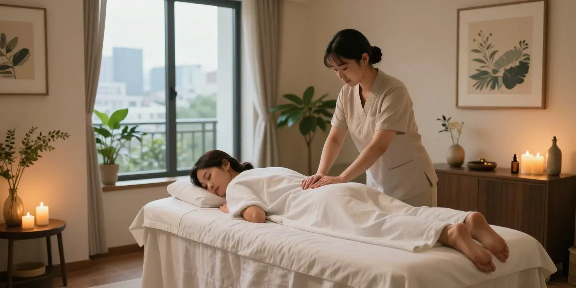 Professional 서울출장안마 therapy in a luxurious hotel room, highlighting relaxation and tranquility.