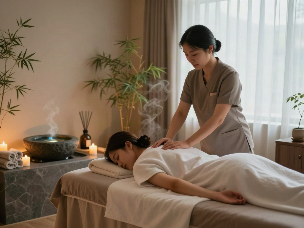 Relaxing 서울출장마사지 experience in a serene spa setting with soothing decor and ambient lighting.