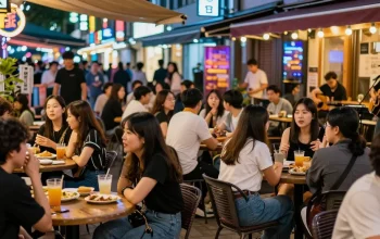 하루이야기: 강남의 밤문화와 소통이 어우러진 활기찬 풍경